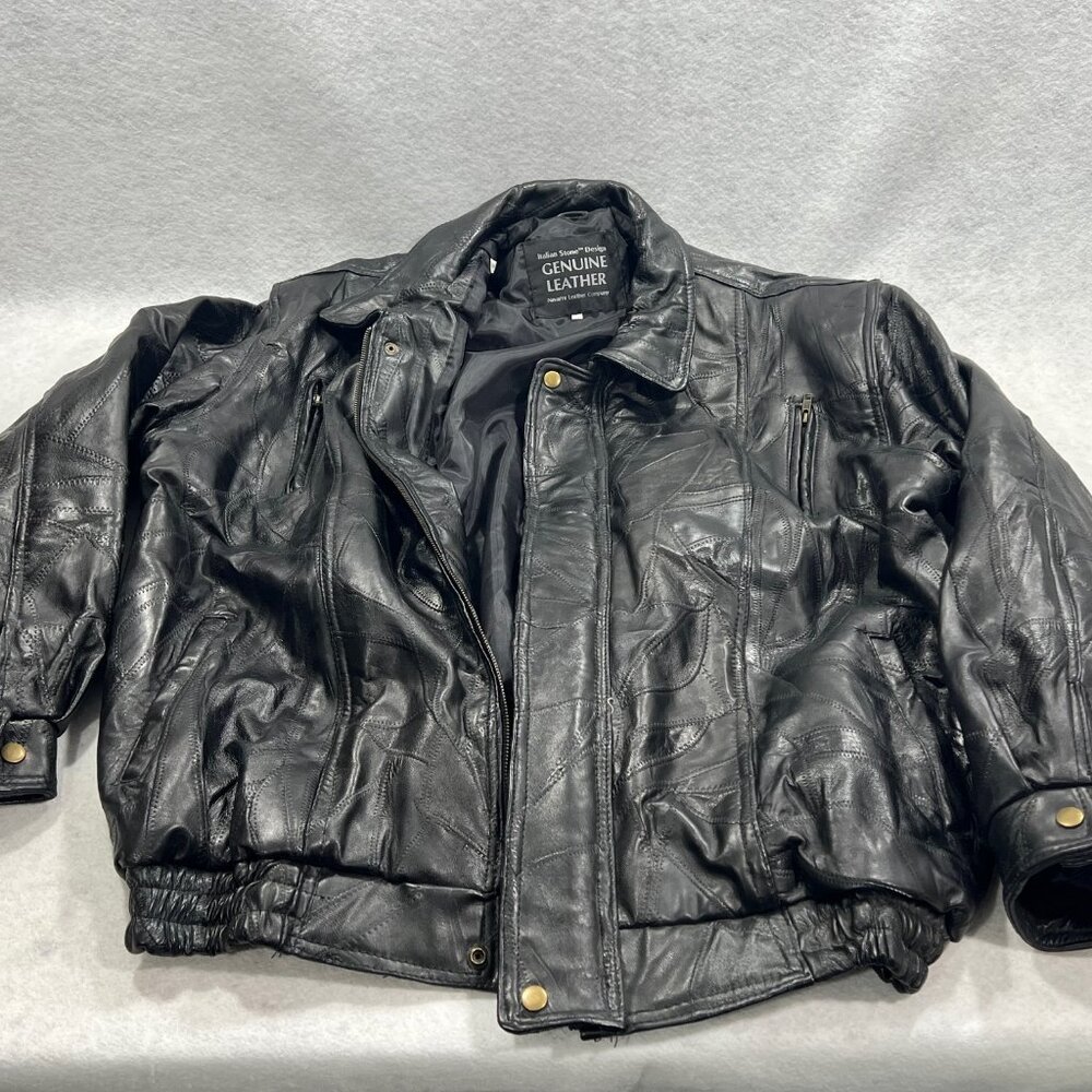 Italian Stone Design Navarre Leather Company Men's Genuine Leather Jacket XXL